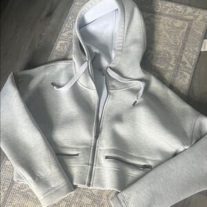 Athleta Heather Gray Women's Cropped Hoodie Jacket